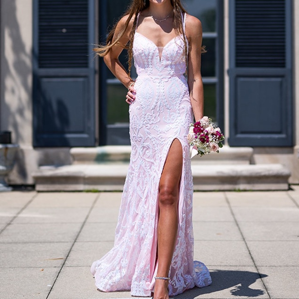Rachel Allan Light Pink Prom Dress